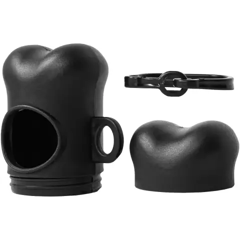 Alternative view of Black Bone-Shaped Poop Bag Holder