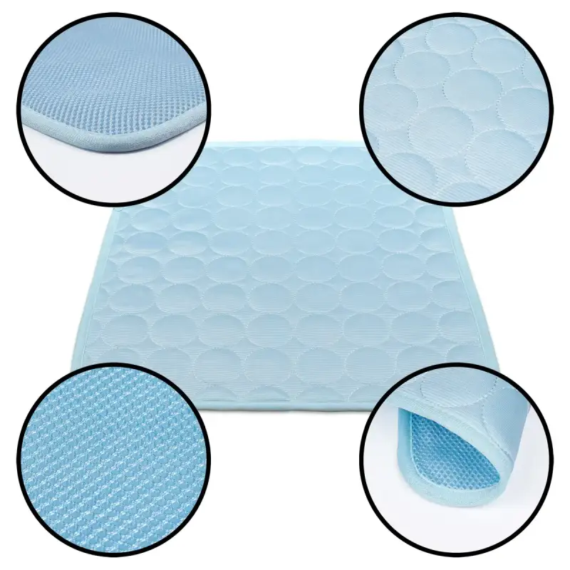 Quilted Gel-Free Cooling Mat for Dogs, Blue - Image 2