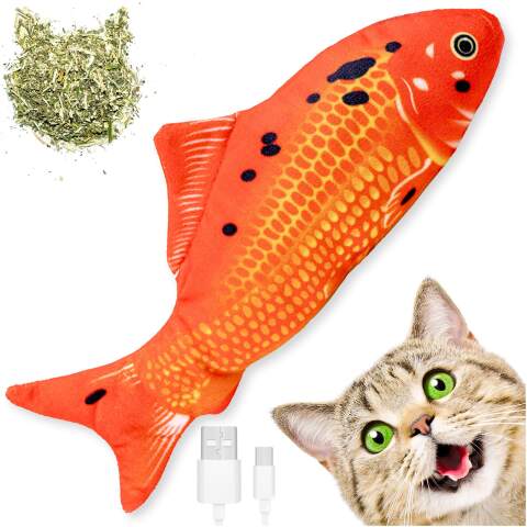 Wriggling Interactive Cat Fish Toy with Catnip