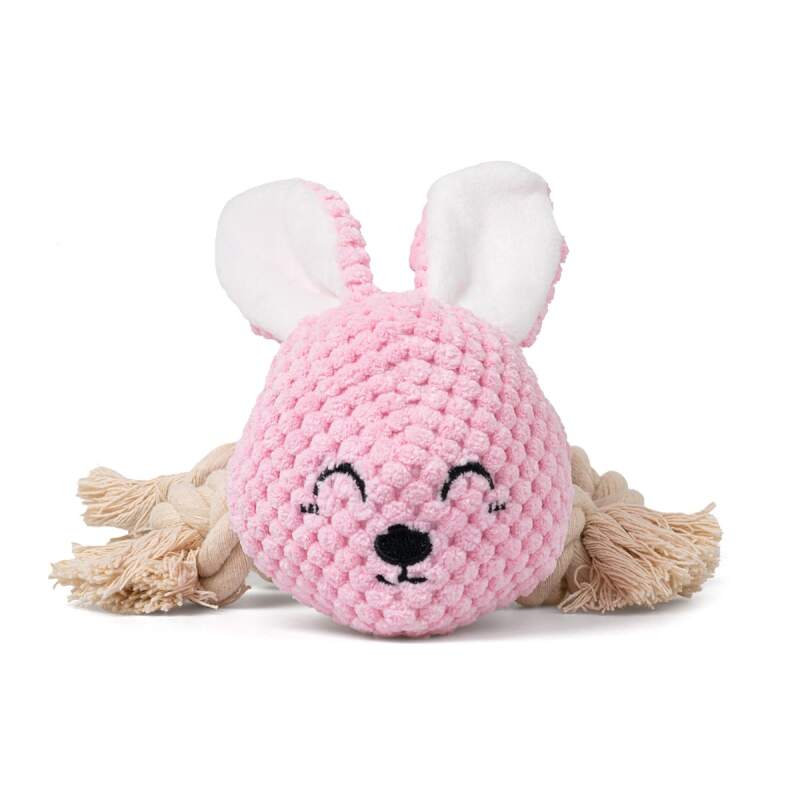 Pink Rabbit Squeaky Plush Dog Toy - Image 2