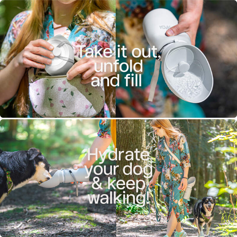 Portable Dog Water Bottle with Built-in Bowl, 550 ml - Image 5