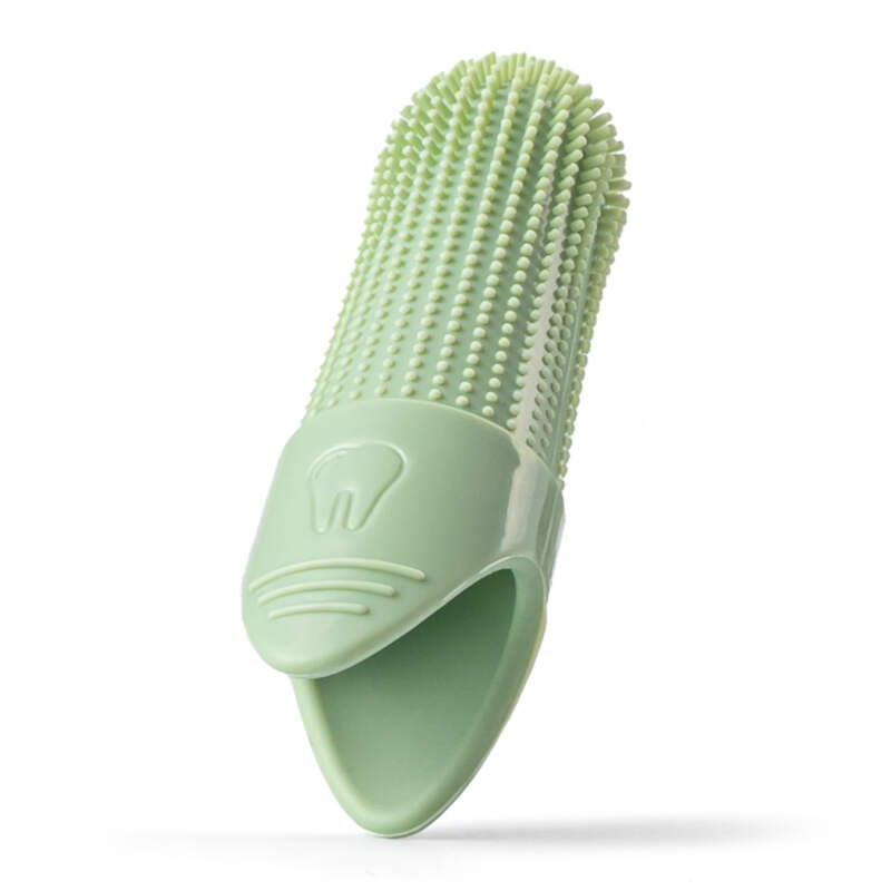 Silicone Finger Toothbrush for Dogs and Cats (Green) - Image 4