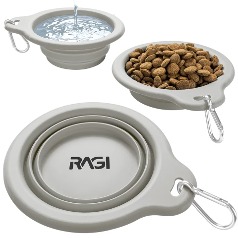 Collapsible Silicone Travel Bowl, 650 ml (Gray)