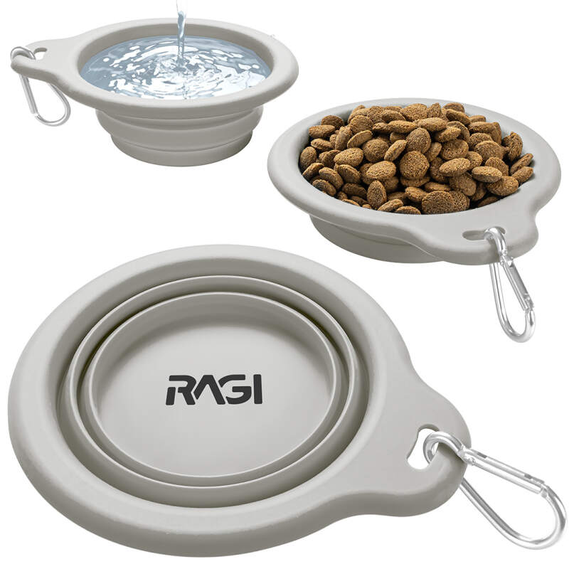 Collapsible Silicone Travel Bowl, 650 ml (Gray)
