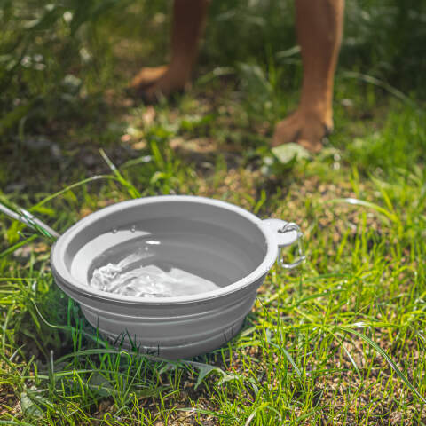 Alternative view of Collapsible Silicone Dog Travel Bowl 1L (Gray)