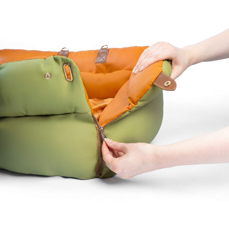 2-in-1 Dog Car Seat & Travel Bed (Green) - Image 7