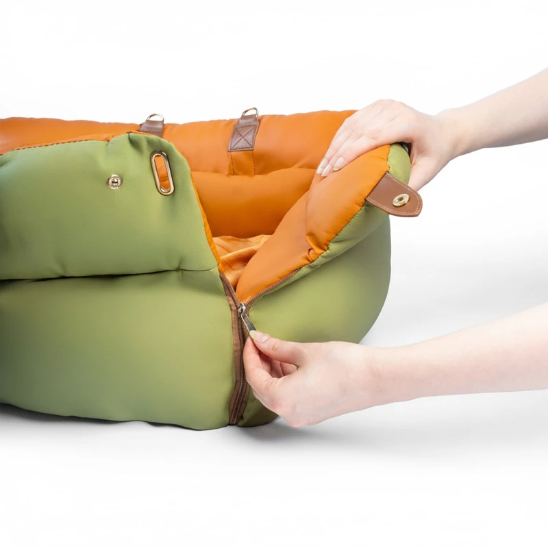 2-in-1 Dog Car Seat & Travel Bed (Green) - Image 7