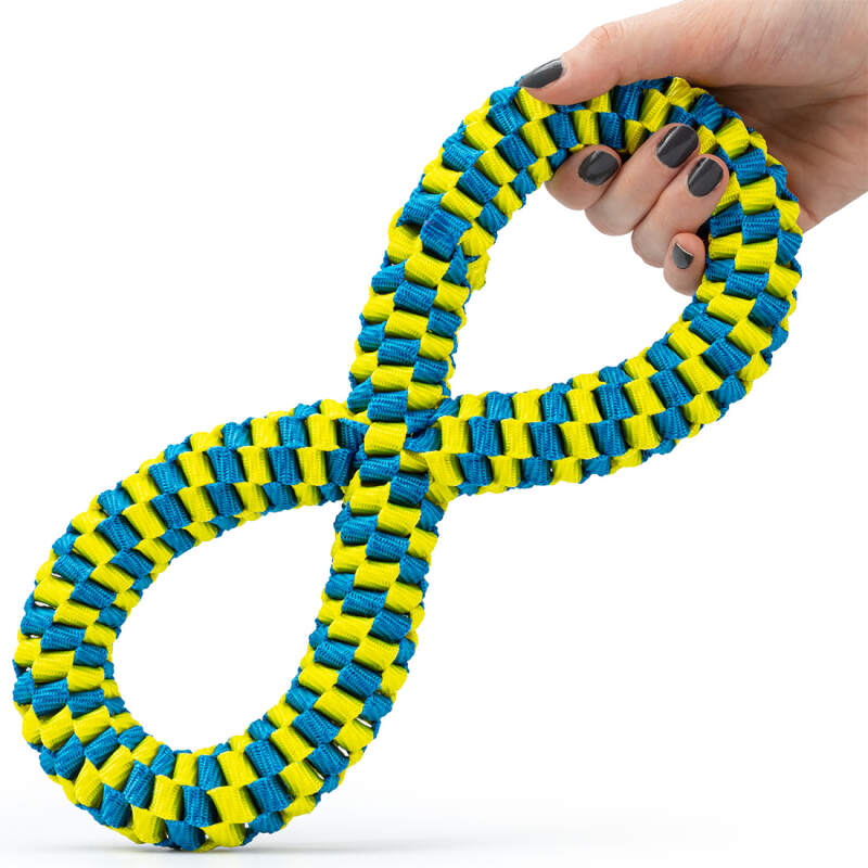 Figure-Eight Tug Toy for Dogs – Woven Nylon, 25x11 cm