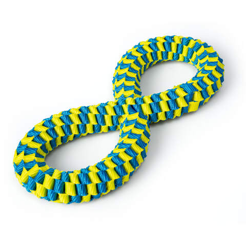 Alternative view of Figure-Eight Tug Toy for Dogs – Woven Nylon, 25x11 cm