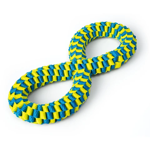 Alternative view of Figure-Eight Tug Toy for Dogs – Woven Nylon, 25x11 cm