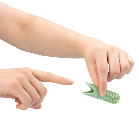 Alternative view of Fingerzahnbürste aus Silikon für Hund und Katze (Grün)