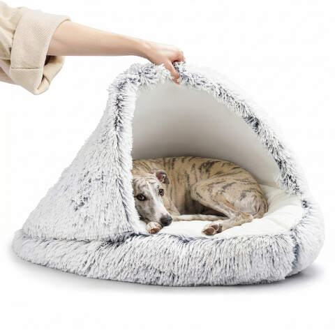 Shaggy Höhlenbett für Hunde 80 cm (2-in-1)